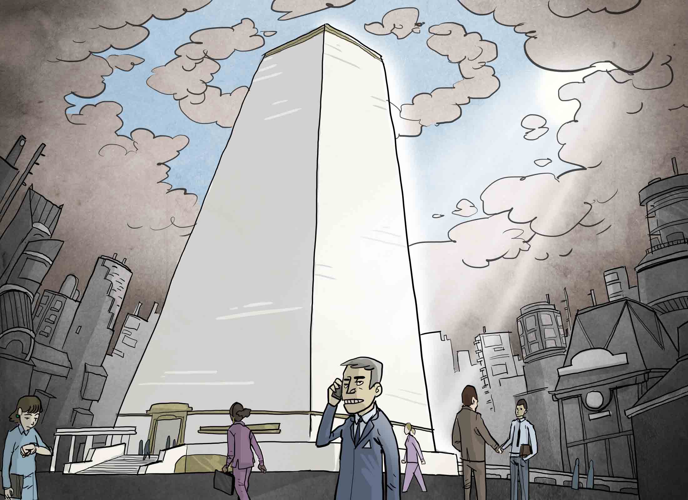 A White Shimmering Monolith